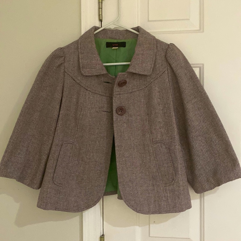 Lux Wool Blend Babydoll Swing Coat Gray